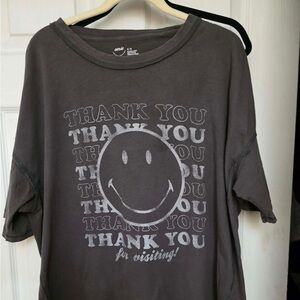 aerie Dark Gray Crewneck Graphic Tee